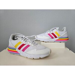 Adidas ZX 1K Boost Love Unites Pride Rainbow Sneakers White Men's Size 9.5 US
